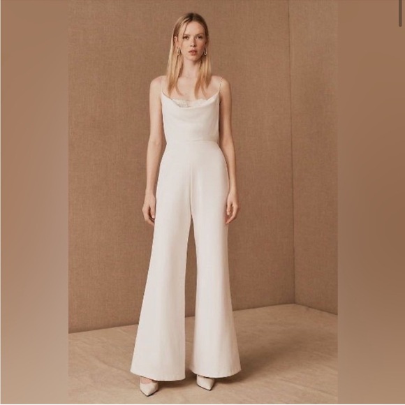Anthropologie Bhldn Sachin & Babi Carrie Bridal White Jumpsuit Size 2 New - Picture 1 of 10